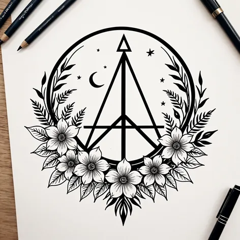 minimalist deathly hallows symbol