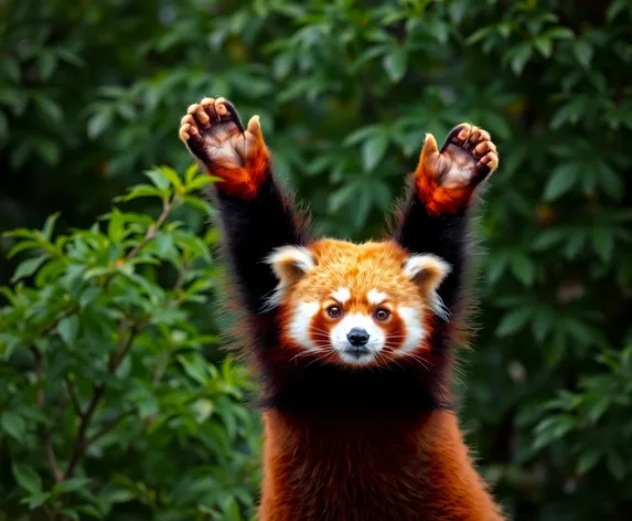 red panda with arms