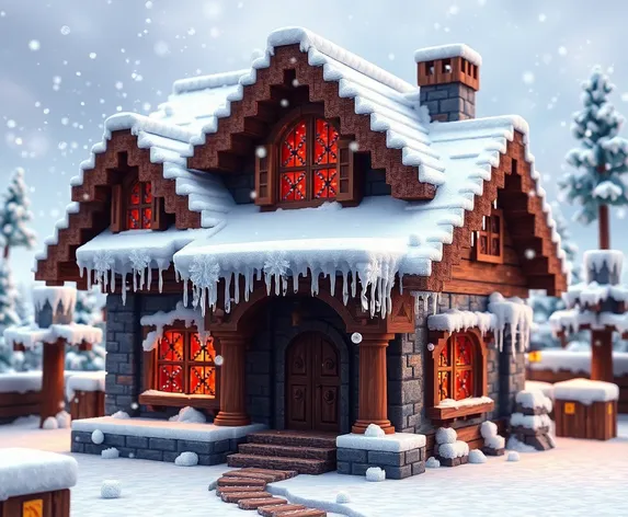 snowy minecraft house