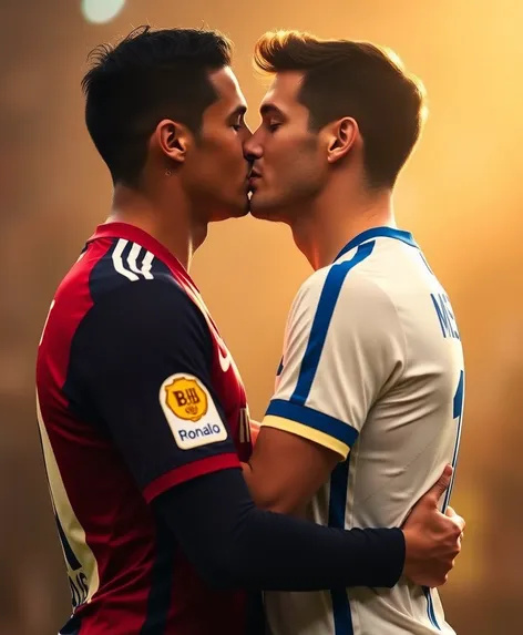 ronaldo messi kissing