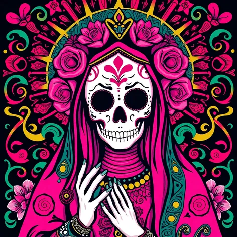 pink santa muerte