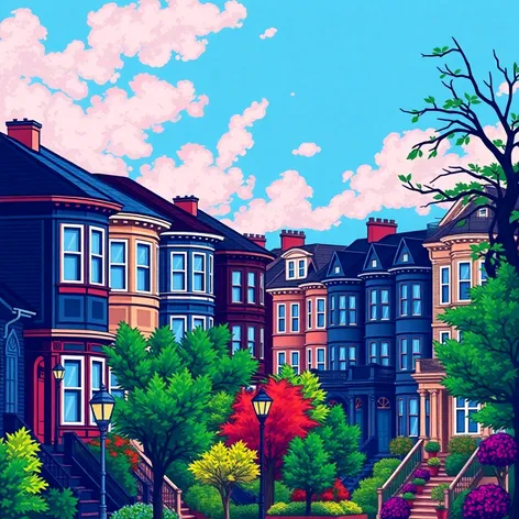 row of houses clipart