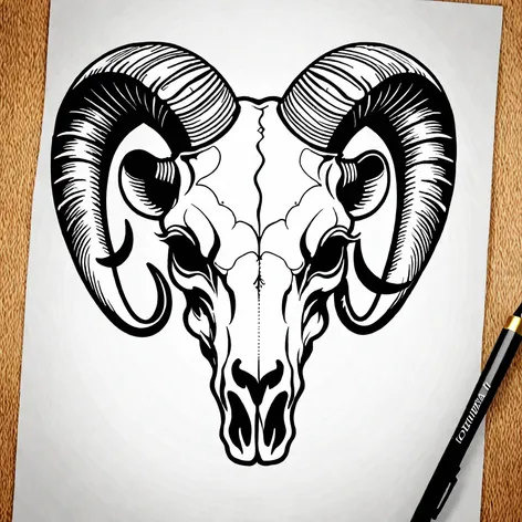 ram skull tattoo