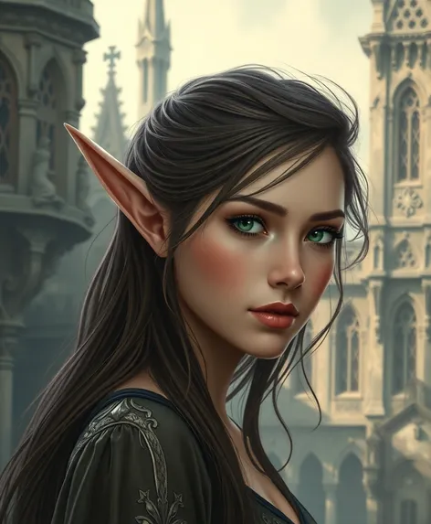 female half elf portrait