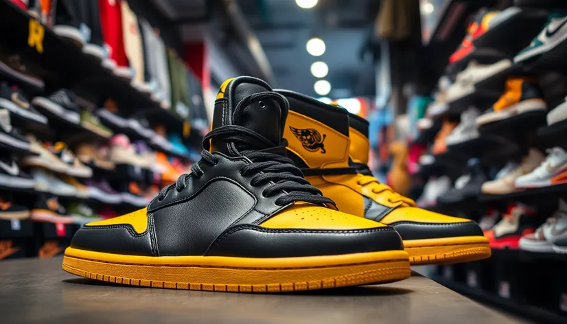 black yellow jordans