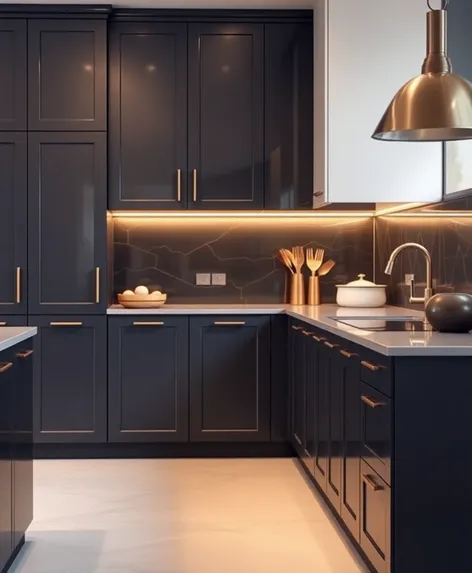 dark grey kitchen cabinets