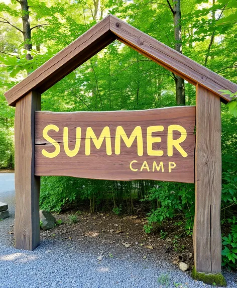 summer camp entrance sign