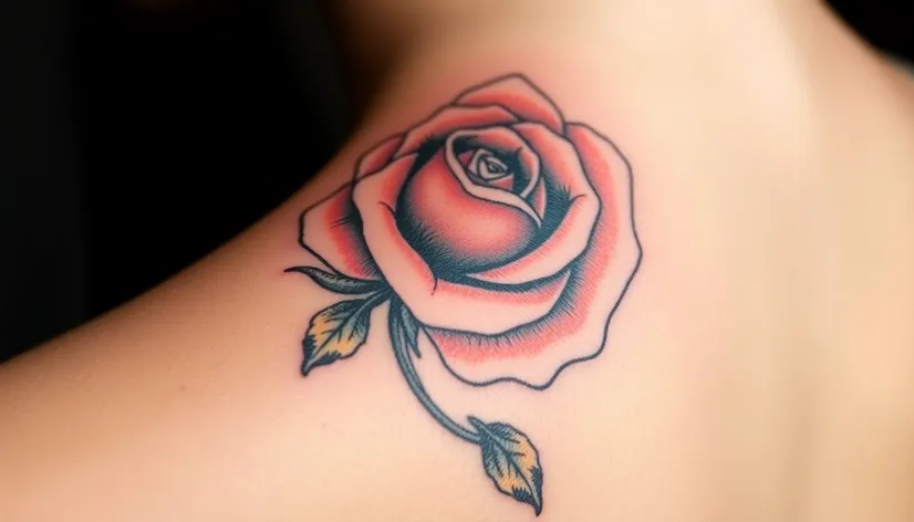 simple rose tattoo