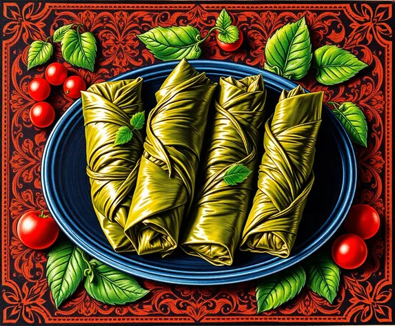 stuffed vine leaves canvas