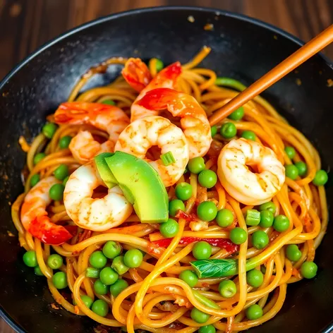 shrimp with avocado edamame