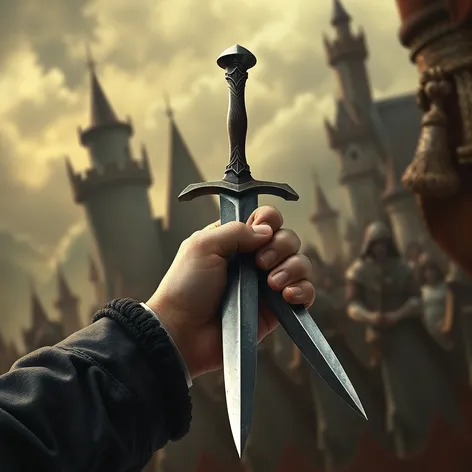 hand holding a dagger