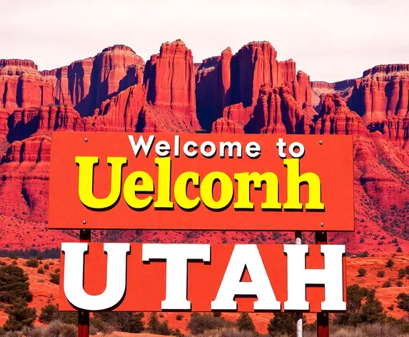 welcome to utah sign