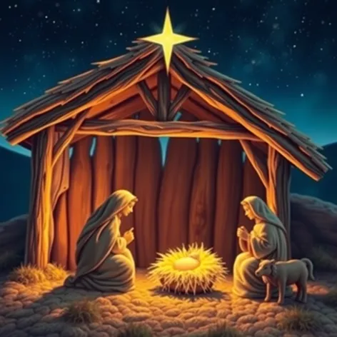 drawing of manger