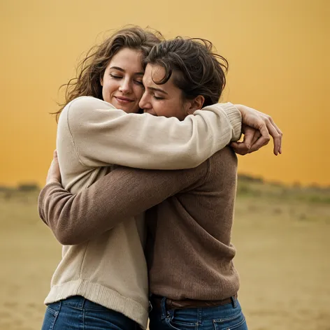 Two people hugging each