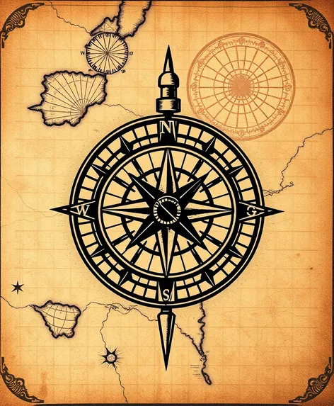 compass tattoo design