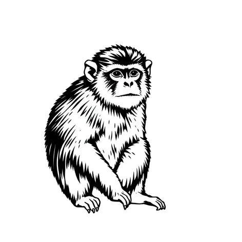 monkey dibujo blanco y