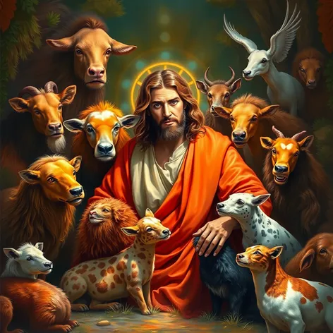 jesus with animals images