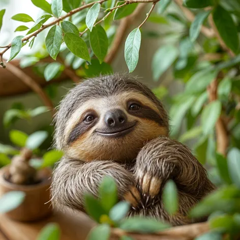 sloth smiling