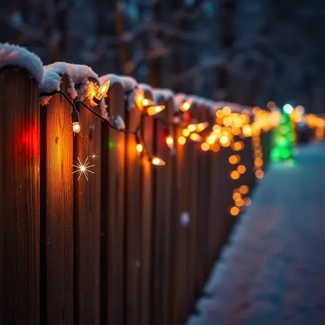 christmas lights on fence