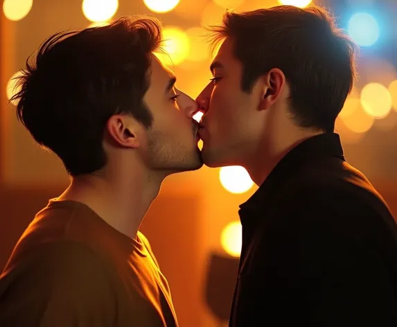 two dudes kissing