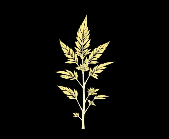 weed plant stencil small