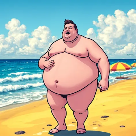 fat man in speedo