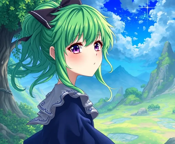 anime green hair