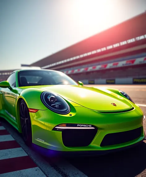 lime green porsche