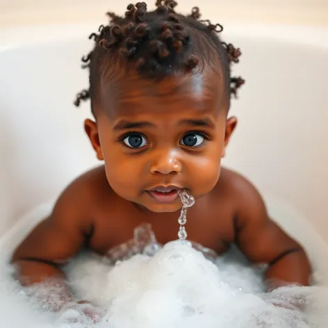 black toddler bath pics