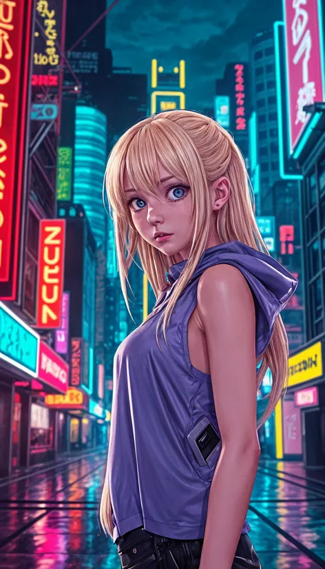 cyberpunk blonde anime