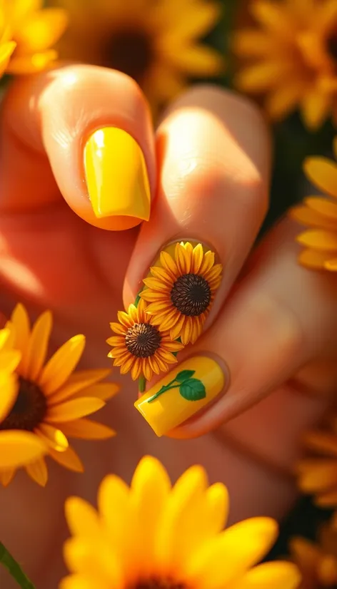 sunflower nails