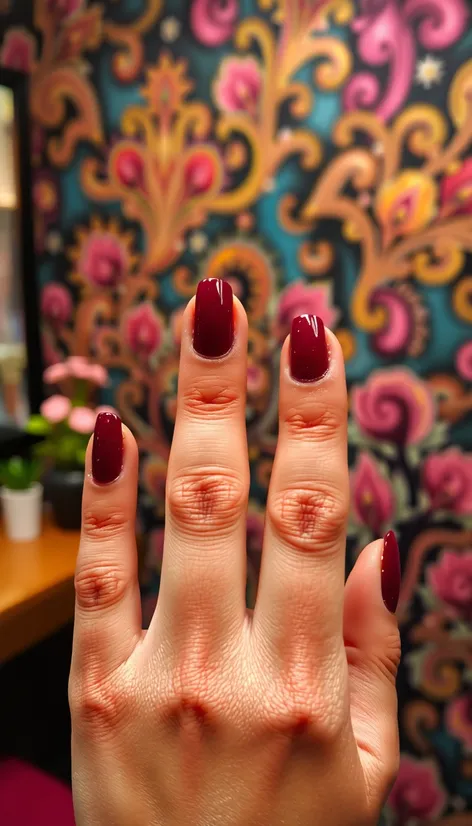 maroon color nails