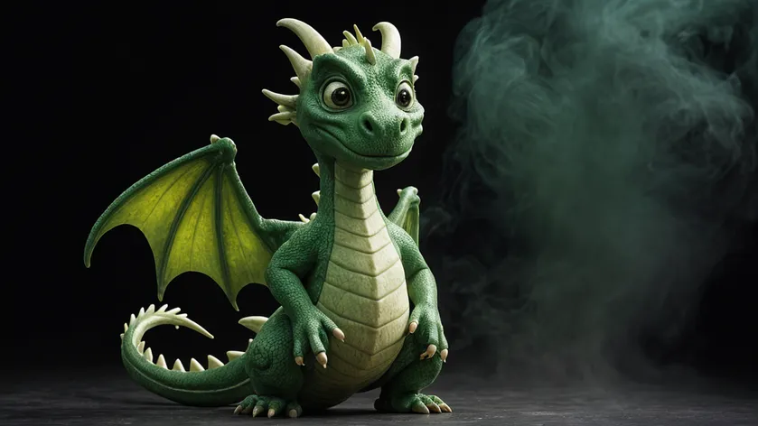 Green Anthropomorphic Dragon full