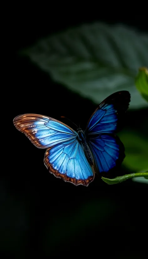 blue butterfly black