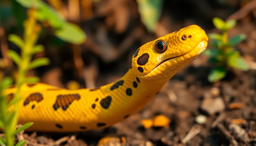 yellow snake with black