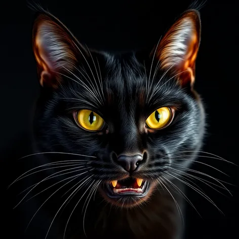 angry black cat