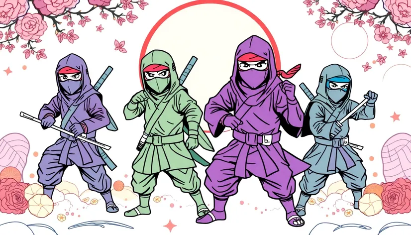 ninja colouring in pages