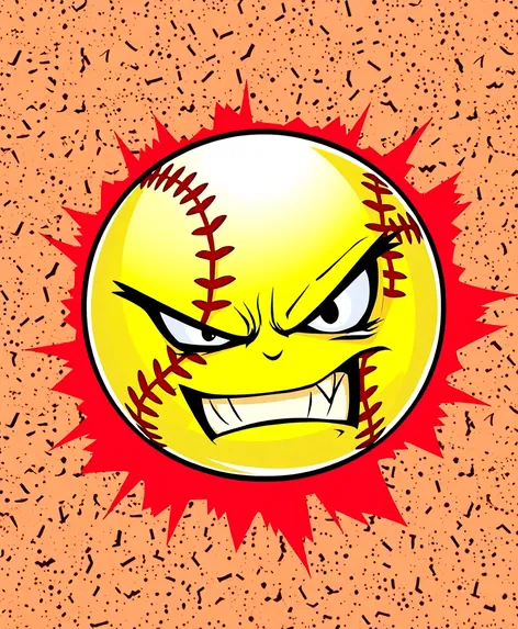 softball vector angry softball