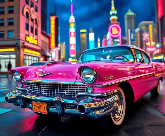 pink 1950s cadillac