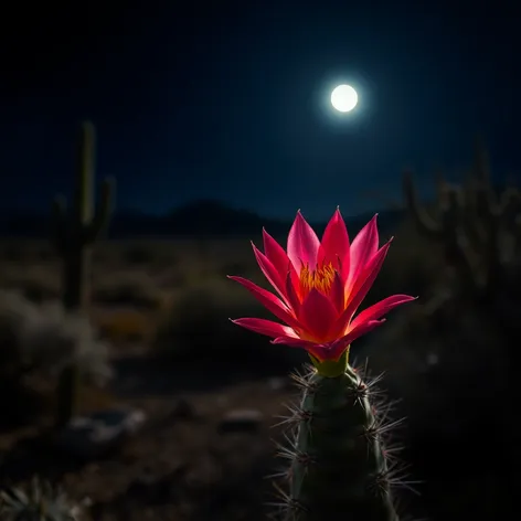 cactus flower night