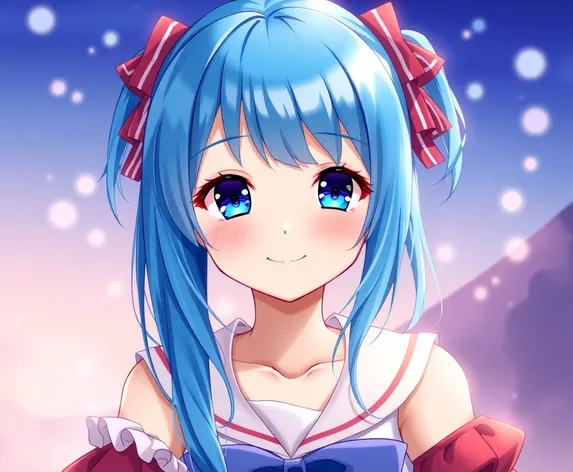 blue haired anime girl