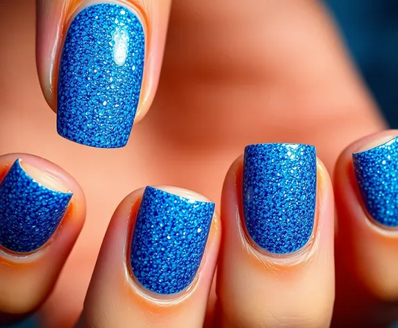 blue sparkly nails