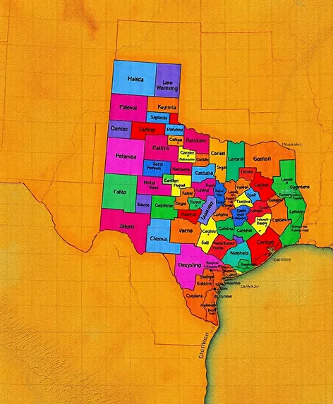 texas map with counties