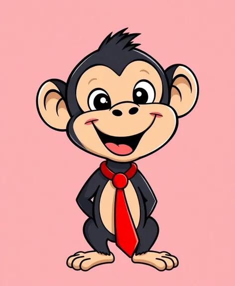 cartoon monkey with red