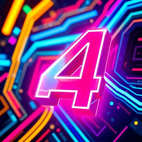 number 4 icon 3d