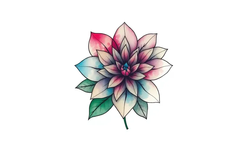 flower outline tattoo