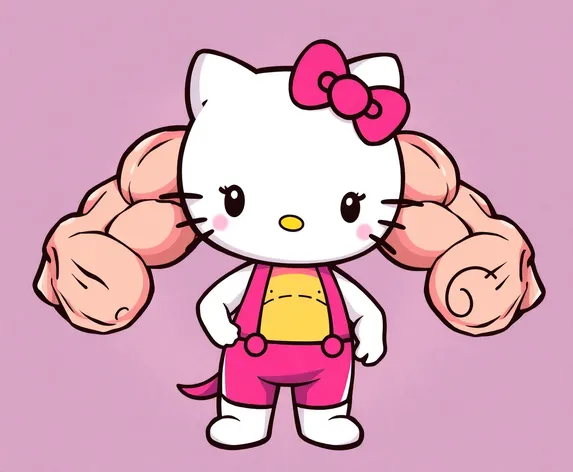 muscular hello kitty