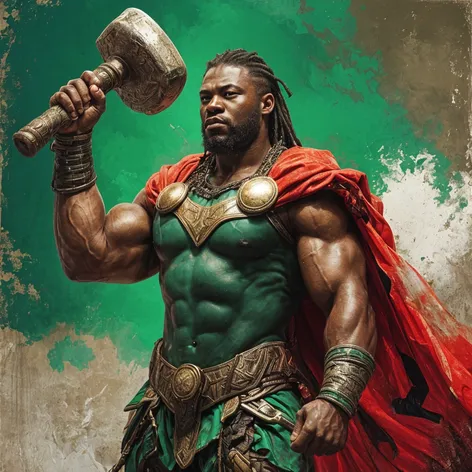 A powerful muscular African