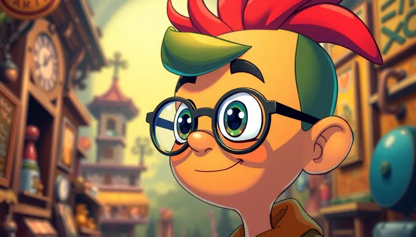 cartoon character with spectacles