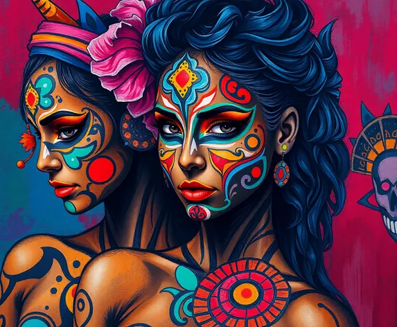 women in body paint